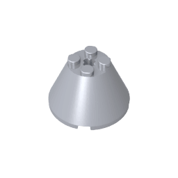 Cone 4 x 4 x 2 with Axle Hole [Plain] #3943 Cone 4 x 4 x 2 with Axle Hole [Plain] #3943 - 73-Flat Silver Lego Block Sets Alternative