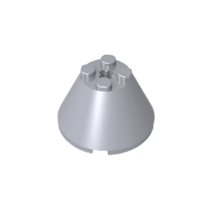 Cone 4 x 4 x 2 with Axle Hole [Plain] #3943 Cone 4 x 4 x 2 with Axle Hole [Plain] #3943 - 73-Flat Silver Lego Block Sets Alternative