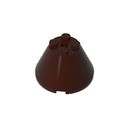 Cone 4 x 4 x 2 with Axle Hole [Plain] #3943 Cone 4 x 4 x 2 with Axle Hole [Plain] #3943 - 82-Dark Brown Lego Block Sets Alternative