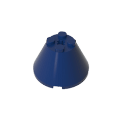 Cone 4 x 4 x 2 with Axle Hole [Plain] #3943 Cone 4 x 4 x 2 with Axle Hole [Plain] #3943 - 55-Dark Blue Lego Block Sets Alternative