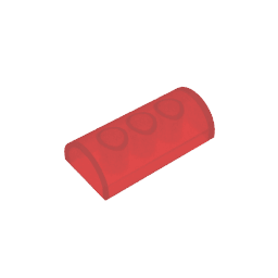 Brick Curved 2 x 4 No Studs, Curved Top #6192 Brick Curved 2 x 4 No Studs, Curved Top #6192 - 110-Trans Red Lego Block Sets Alternative