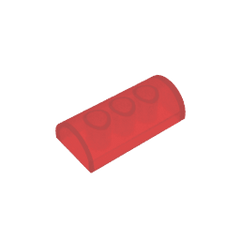 Brick Curved 2 x 4 No Studs, Curved Top #6192 Brick Curved 2 x 4 No Studs, Curved Top #6192 - 110-Trans Red Lego Block Sets Alternative