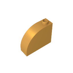 Brick Curved 1 x 3 x 2 #33243 Brick Curved 1 x 3 x 2 #33243 - 35-Pearl Gold Lego Block Sets Alternative