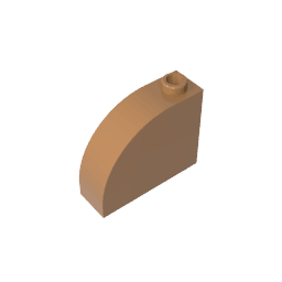 Brick Curved 1 x 3 x 2 #33243 Brick Curved 1 x 3 x 2 #33243 - 84-Medium Dark Flesh Lego Block Sets Alternative