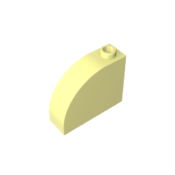 Brick Curved 1 x 3 x 2 #33243 Brick Curved 1 x 3 x 2 #33243 - 33-Bright Light Yellow Lego Block Sets Alternative