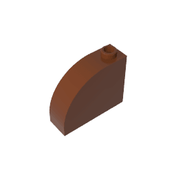 Brick Curved 1 x 3 x 2 #33243 Brick Curved 1 x 3 x 2 #33243 - 81-Reddish Brown Lego Block Sets Alternative