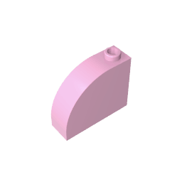 Brick Curved 1 x 3 x 2 #33243 Brick Curved 1 x 3 x 2 #33243 - 11-Bright Pink Lego Block Sets Alternative
