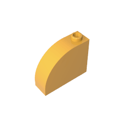 Brick Curved 1 x 3 x 2 #33243 Brick Curved 1 x 3 x 2 #33243 - 36-Bright Light Orange Lego Block Sets Alternative
