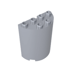 Cylinder Half 2 x 4 x 4 #6218 Cylinder Half 2 x 4 x 4 #6218 - 73-Flat Silver Lego Block Sets Alternative