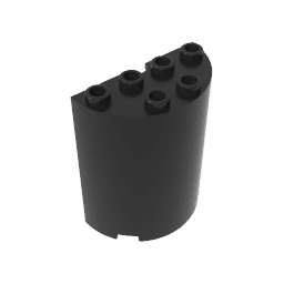 Cylinder Half 2 x 4 x 4 #6218 Cylinder Half 2 x 4 x 4 #6218 - 80-Black Lego Block Sets Alternative