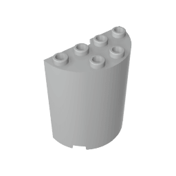 Cylinder Half 2 x 4 x 4 #6218 Cylinder Half 2 x 4 x 4 #6218 - 71-Light Bluish Gray Lego Block Sets Alternative