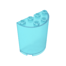 Cylinder Half 2 x 4 x 4 #6218 Cylinder Half 2 x 4 x 4 #6218 - 152-Trans Light Blue Lego Block Sets Alternative