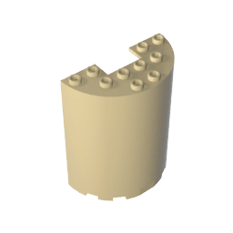 Cylinder Half 3 x 6 x 6 with 1 x 2 Cutout #87926 Cylinder Half 3 x 6 x 6 with 1 x 2 Cutout #87926 - 31-Tan Lego Block Sets Alternative
