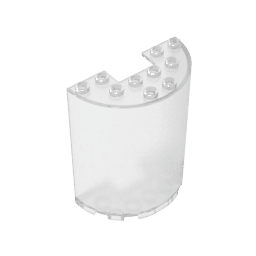 Cylinder Half 3 x 6 x 6 with 1 x 2 Cutout #87926 Cylinder Half 3 x 6 x 6 with 1 x 2 Cutout #87926 - 180-Trans Clear Lego Block Sets Alternative