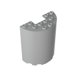 Cylinder Half 3 x 6 x 6 with 1 x 2 Cutout #87926 Cylinder Half 3 x 6 x 6 with 1 x 2 Cutout #87926 - 71-Light Bluish Gray Lego Block Sets Alternative