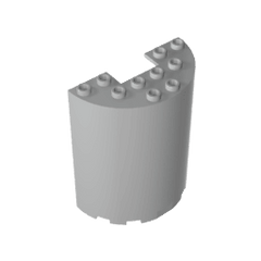 Cylinder Half 3 x 6 x 6 with 1 x 2 Cutout #87926 Cylinder Half 3 x 6 x 6 with 1 x 2 Cutout #87926 - 71-Light Bluish Gray Lego Block Sets Alternative