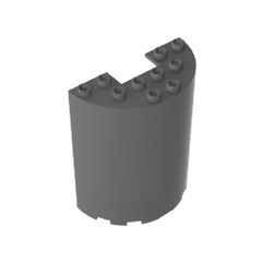 Cylinder Half 3 x 6 x 6 with 1 x 2 Cutout #87926 Cylinder Half 3 x 6 x 6 with 1 x 2 Cutout #87926 - 72-Dark Bluish Gray Lego Block Sets Alternative