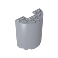 Cylinder Half 3 x 6 x 6 with 1 x 2 Cutout #87926 Cylinder Half 3 x 6 x 6 with 1 x 2 Cutout #87926 - 73-Flat Silver Lego Block Sets Alternative