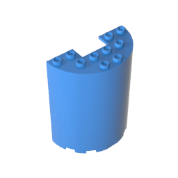 Cylinder Half 3 x 6 x 6 with 1 x 2 Cutout #87926 Cylinder Half 3 x 6 x 6 with 1 x 2 Cutout #87926 - 51-Dark Azure Lego Block Sets Alternative
