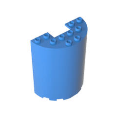 Cylinder Half 3 x 6 x 6 with 1 x 2 Cutout #87926 Cylinder Half 3 x 6 x 6 with 1 x 2 Cutout #87926 - 51-Dark Azure Lego Block Sets Alternative