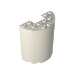 Cylinder Half 3 x 6 x 6 with 1 x 2 Cutout #87926 Cylinder Half 3 x 6 x 6 with 1 x 2 Cutout #87926 - 90-White Lego Block Sets Alternative