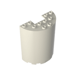 Cylinder Half 3 x 6 x 6 with 1 x 2 Cutout #87926 Cylinder Half 3 x 6 x 6 with 1 x 2 Cutout #87926 - 90-White Lego Block Sets Alternative