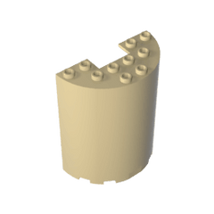 Cylinder Half 3 x 6 x 6 with 1 x 2 Cutout #87926 Cylinder Half 3 x 6 x 6 with 1 x 2 Cutout #87926 - 31-Tan Lego Block Sets Alternative