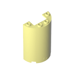 Cylinder Half 2 x 4 x 5 with 1 x 2 cutout #85941 Cylinder Half 2 x 4 x 5 with 1 x 2 cutout #85941 - 33-Bright Light Yellow Lego Block Sets Alternative