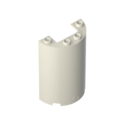 Cylinder Half 2 x 4 x 5 with 1 x 2 cutout #85941 Cylinder Half 2 x 4 x 5 with 1 x 2 cutout #85941 - 90-White Lego Block Sets Alternative