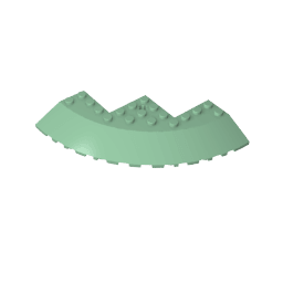 Brick Round Corner 10 x 10 with Slope 33° Edge, Axle Hole, Facet Cutout #58846 Brick Round Corner 10 x 10 with Slope 33° Edge, Axle Hole, Facet Cutout #58846 - 48-Sand Green Lego Block Sets Alternative