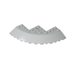 Brick Round Corner 10 x 10 with Slope 33° Edge, Axle Hole, Facet Cutout #58846 Brick Round Corner 10 x 10 with Slope 33° Edge, Axle Hole, Facet Cutout #58846 - 71-Light Bluish Gray Lego Block Sets Alternative