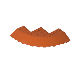 Brick Round Corner 10 x 10 with Slope 33° Edge, Axle Hole, Facet Cutout #58846 Brick Round Corner 10 x 10 with Slope 33° Edge, Axle Hole, Facet Cutout #58846 - 83-Dark Orange Lego Block Sets Alternative