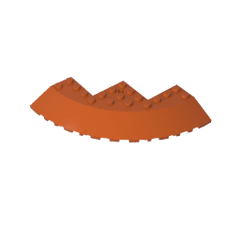 Brick Round Corner 10 x 10 with Slope 33° Edge, Axle Hole, Facet Cutout #58846 Brick Round Corner 10 x 10 with Slope 33° Edge, Axle Hole, Facet Cutout #58846 - 83-Dark Orange Lego Block Sets Alternative