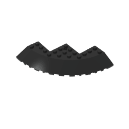 Brick Round Corner 10 x 10 with Slope 33° Edge, Axle Hole, Facet Cutout #58846 Brick Round Corner 10 x 10 with Slope 33° Edge, Axle Hole, Facet Cutout #58846 - 80-Black Lego Block Sets Alternative