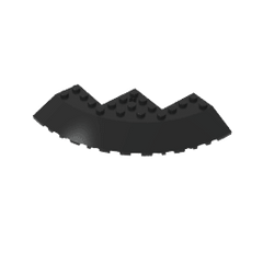 Brick Round Corner 10 x 10 with Slope 33° Edge, Axle Hole, Facet Cutout #58846 Brick Round Corner 10 x 10 with Slope 33° Edge, Axle Hole, Facet Cutout #58846 - 80-Black Lego Block Sets Alternative