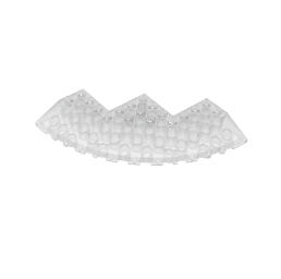 Brick Round Corner 10 x 10 with Slope 33° Edge, Axle Hole, Facet Cutout #58846 Brick Round Corner 10 x 10 with Slope 33° Edge, Axle Hole, Facet Cutout #58846 - 180-Trans Clear Lego Block Sets Alternative