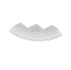 Brick Round Corner 10 x 10 with Slope 33° Edge, Axle Hole, Facet Cutout #58846 Brick Round Corner 10 x 10 with Slope 33° Edge, Axle Hole, Facet Cutout #58846 - 180-Trans Clear Lego Block Sets Alternative