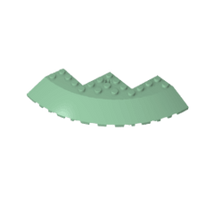 Brick Round Corner 10 x 10 with Slope 33° Edge, Axle Hole, Facet Cutout #58846 Brick Round Corner 10 x 10 with Slope 33° Edge, Axle Hole, Facet Cutout #58846 - 48-Sand Green Lego Block Sets Alternative