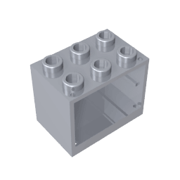 Cupboard 2 x 3 x 2 with Solid Studs #92410 Cupboard 2 x 3 x 2 with Solid Studs #92410 - 73-Flat Silver Lego Block Sets Alternative