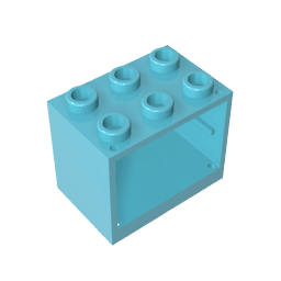 Cupboard 2 x 3 x 2 with Solid Studs #92410 Cupboard 2 x 3 x 2 with Solid Studs #92410 - 46-Medium Azure Lego Block Sets Alternative