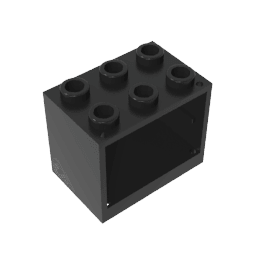 Cupboard 2 x 3 x 2 with Solid Studs #92410 Cupboard 2 x 3 x 2 with Solid Studs #92410 - 80-Black Lego Block Sets Alternative