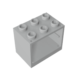 Cupboard 2 x 3 x 2 with Solid Studs #92410 Cupboard 2 x 3 x 2 with Solid Studs #92410 - 71-Light Bluish Gray Lego Block Sets Alternative