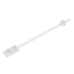 Bar 1 x 12 with 1 x 2 Plate End with Hollow Studs and 1 x 1 Round Plate End #99784 Bar 1 x 12 with 1 x 2 Plate End with Hollow Studs and 1 x 1 Round Plate End #99784 - 180-Trans Clear Lego Block Sets Alternative