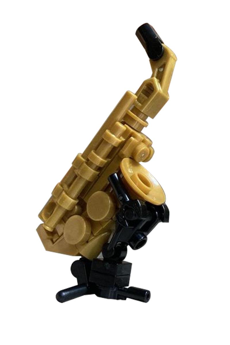 Musical Instruments Drumset with Rack-System/ Saxophone / Trumpet MOC Building Block Bricks |MocPixel Musical Instruments Drumset with Rack-System/ Saxophone / Trumpet MOC Building Block Bricks |MocPixel - Saxophone and Trumpet Lego Block Sets Alternative