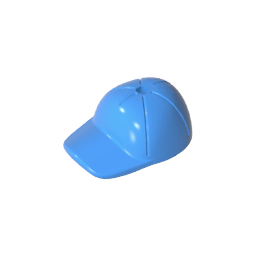 Minifig Cap Short Curved Bill with Seams and Hole on Top #11303 Minifig Cap Short Curved Bill with Seams and Hole on Top #11303 - 51-Dark Azure Lego Block Sets Alternative