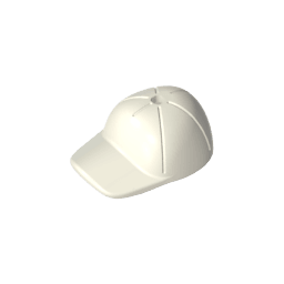 Minifig Cap Short Curved Bill with Seams and Hole on Top #11303 Minifig Cap Short Curved Bill with Seams and Hole on Top #11303 - 90-White Lego Block Sets Alternative