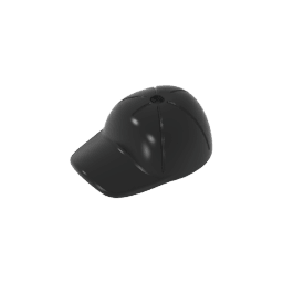 Minifig Cap Short Curved Bill with Seams and Hole on Top #11303 Minifig Cap Short Curved Bill with Seams and Hole on Top #11303 - 80-Black Lego Block Sets Alternative