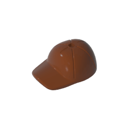 Minifig Cap Short Curved Bill with Seams and Hole on Top #11303 Minifig Cap Short Curved Bill with Seams and Hole on Top #11303 - 81-Reddish Brown Lego Block Sets Alternative