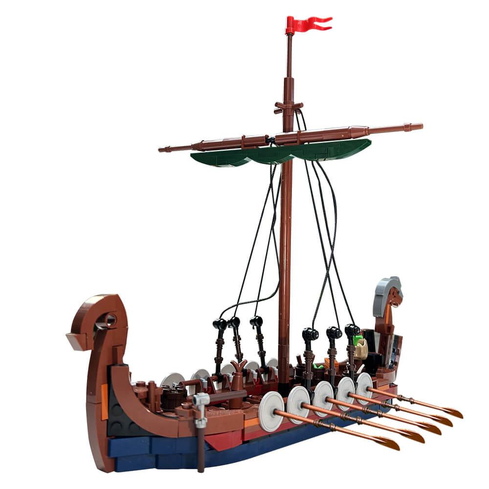 454PCS/544PCS Viking Longship Drakkar/ Karvi /Snekkje with Wave MOC Building Block Bricks |MocPixel 454PCS/544PCS Viking Longship Drakkar/ Karvi /Snekkje with Wave MOC Building Block Bricks |MocPixel - Ship with Wave Lego Block Sets Alternative
