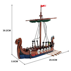 454PCS/544PCS Viking Longship Drakkar/ Karvi /Snekkje with Wave MOC Building Block Bricks |MocPixel 454PCS/544PCS Viking Longship Drakkar/ Karvi /Snekkje with Wave MOC Building Block Bricks |MocPixel - Long ship Lego Block Sets Alternative
